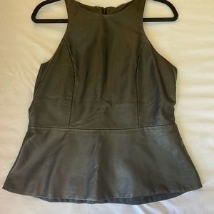 Express black leather peplum tank top